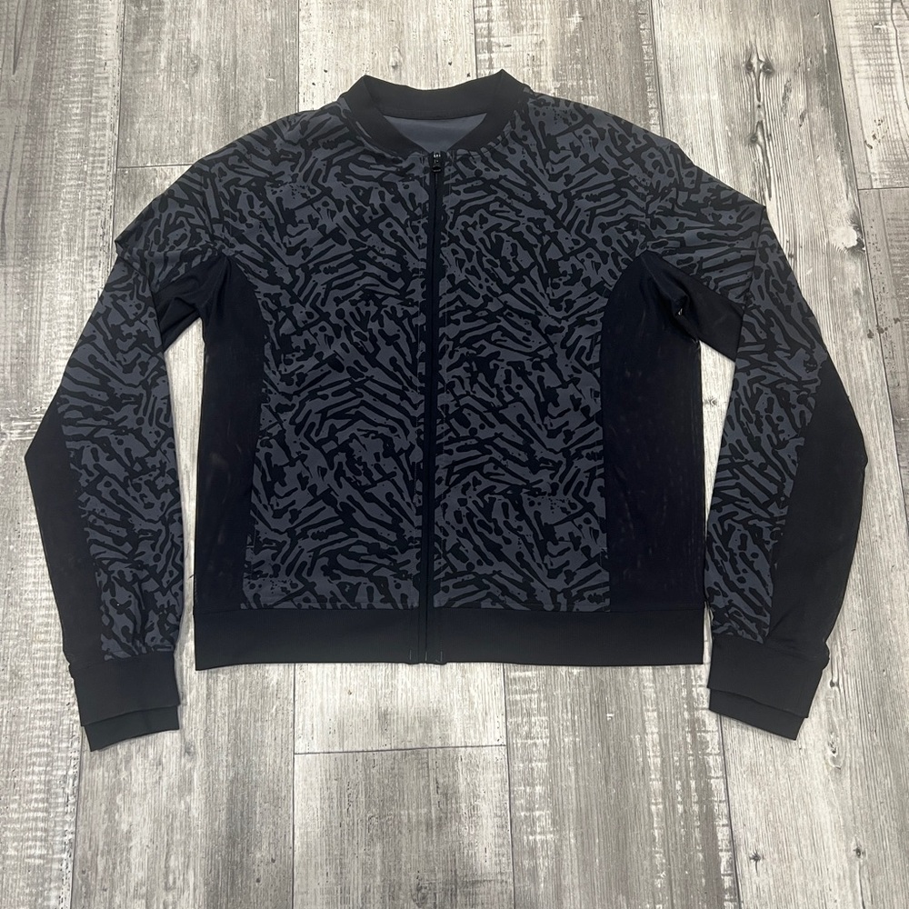Lululemon Noir Jacket II Biggie Brushed Animal Coal Black Size 12
